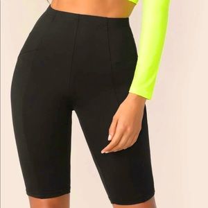High Waist Solid Cycling Shorts
